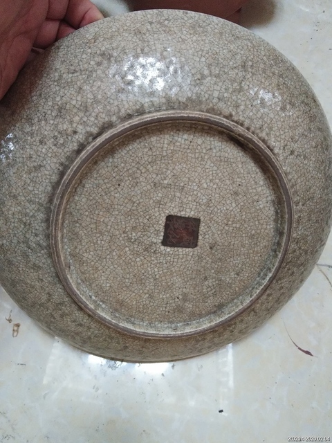 古玩陶瓷哥釉五彩刀馬人物戰將紋盤拍賣，當前價格6000元