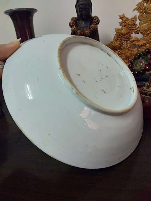 古玩陶瓷民國 ?青花彩繪菊花紋盤拍賣，當前價格6000元