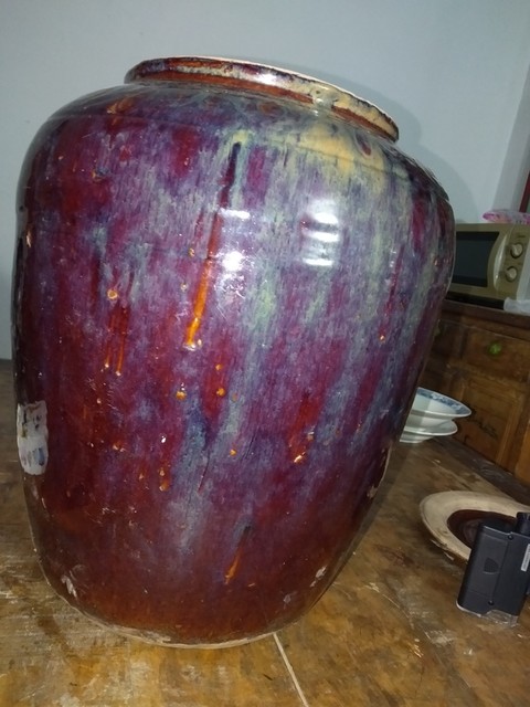 古玩陶瓷民國 ?青花彩繪菊花紋盤拍賣，當前價格6000元