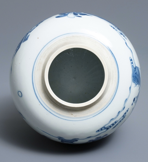 古玩陶瓷麒麟送子青花蓋罐拍賣，當前價格10000元