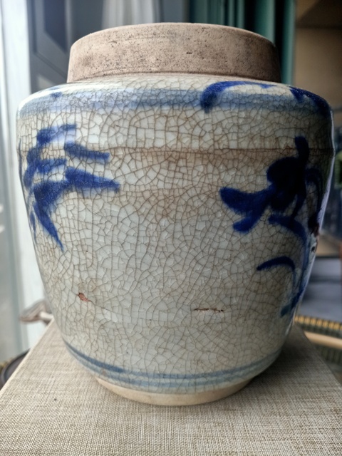 古玩陶瓷清，乾隆青花罐拍賣，當前價格650元