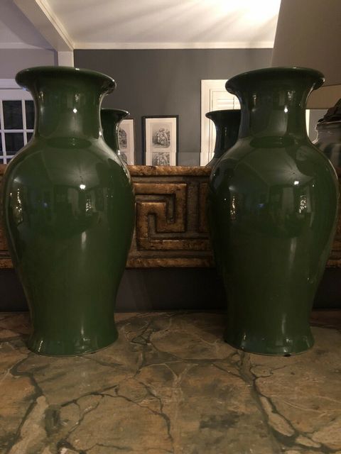 古玩陶瓷綠釉大瓶拍賣，當前價格11000元