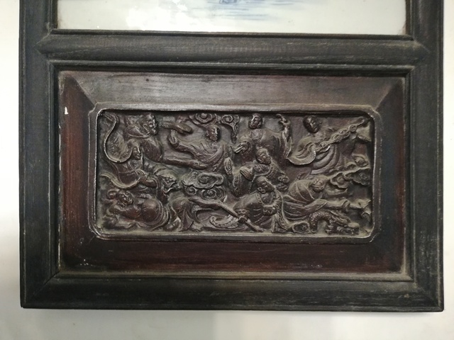 古玩陶瓷青花山水紋瓷板畫(huà)拍賣，當(dāng)前價(jià)格8000元