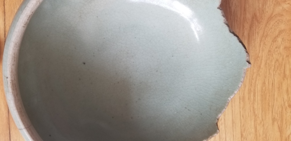 古玩陶瓷清乾隆 ?仿哥釉三乳足爐殘器拍賣，當(dāng)前價格6600元