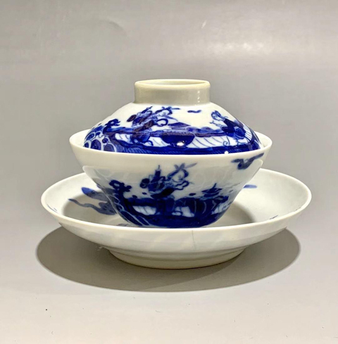 古玩陶瓷青花蓋碗一套拍賣，當(dāng)前價格3000元