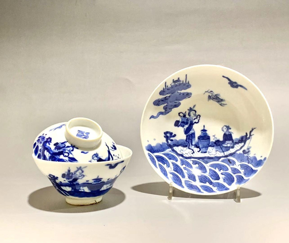 古玩陶瓷青花蓋碗一套拍賣，當(dāng)前價格3000元