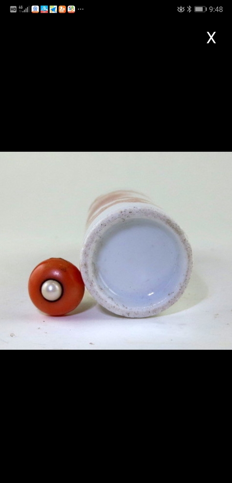 古玩陶瓷粉彩礬紅描金火焰龍紋鼻煙壺拍賣，當前價格3000元