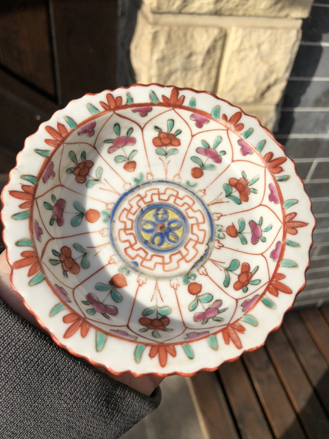 古玩陶瓷粉彩高足盤拍賣，當前價格8900元