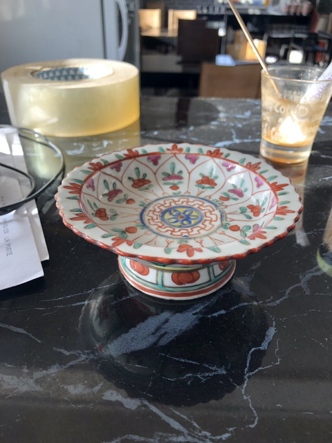 古玩陶瓷粉彩高足盤拍賣，當前價格8900元