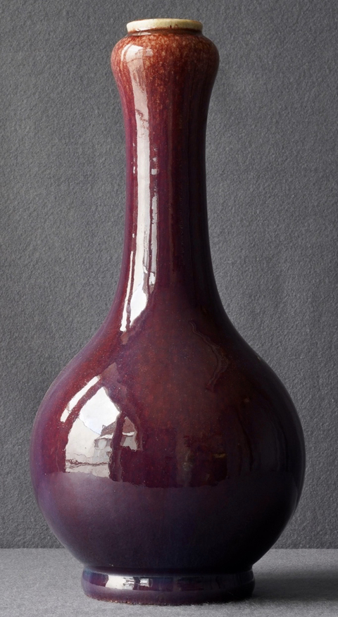 古玩陶瓷窯變釉蒜頭瓶拍賣，當前價格7000元