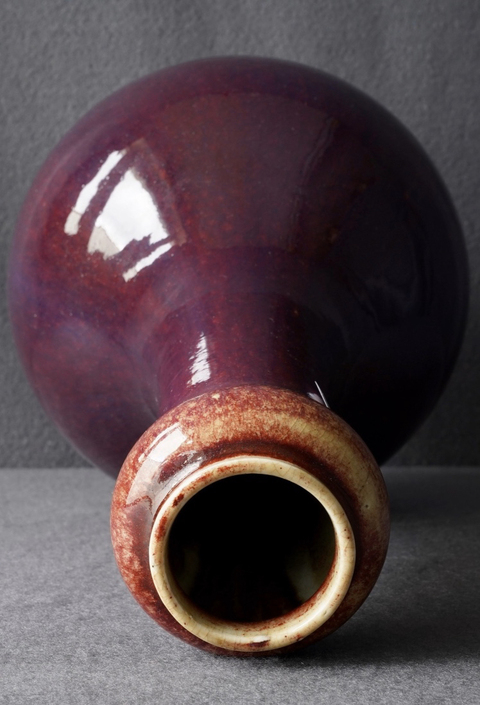 古玩陶瓷窯變釉蒜頭瓶拍賣，當前價格7000元