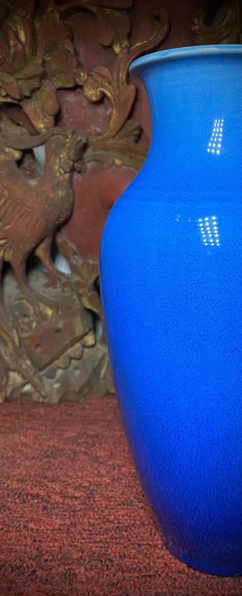 古玩陶瓷孔雀藍釉大瓶拍賣，當前價格22800元
