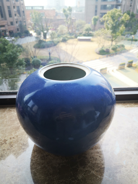 古玩陶瓷清中期霽藍釉南瓜罐（無蓋）拍賣，當前價格19900元