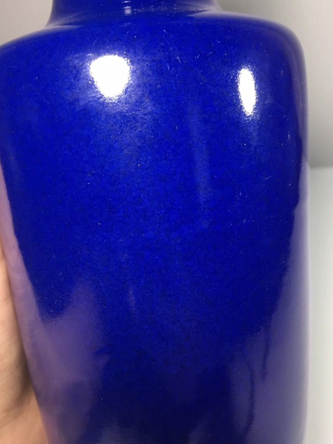 古玩陶瓷光緒至民國初 ?灑藍(lán)釉棒槌瓶拍賣，當(dāng)前價(jià)格14800元