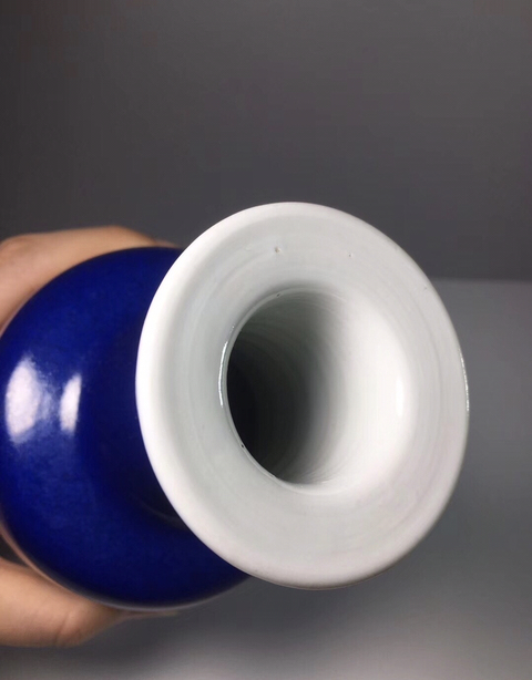 古玩陶瓷光緒至民國初 ?灑藍(lán)釉棒槌瓶拍賣，當(dāng)前價(jià)格14800元