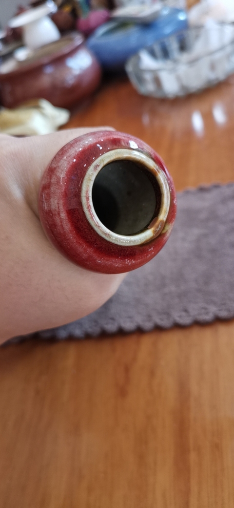 古玩陶瓷清中期 ?鈞紅釉蒜頭瓶拍賣，當前價格9000元