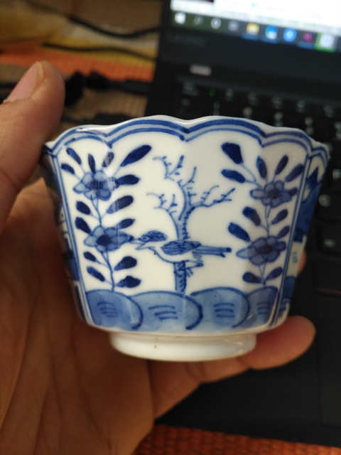 古玩陶瓷青花花口杯拍賣，當前價格6000元