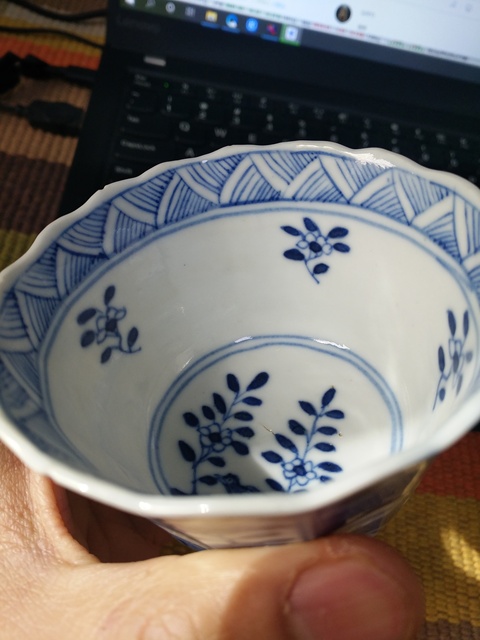 古玩陶瓷青花花口杯拍賣，當前價格6000元