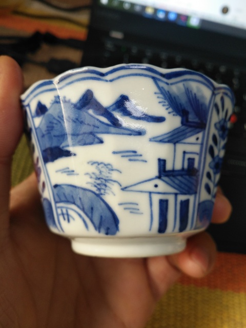 古玩陶瓷青花花口杯拍賣，當前價格6000元