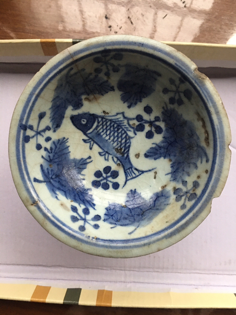 古玩陶瓷青花魚藻紋高足杯拍賣，當前價格9000元