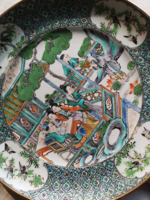 古玩陶瓷廣彩人物故事紋大盤拍賣，當前價格7000元