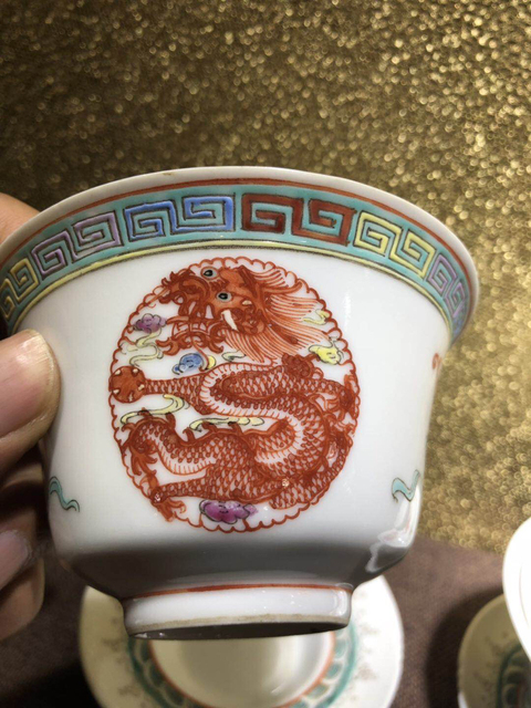 古玩陶瓷粉彩蓋碗拍賣，當前價格10000元