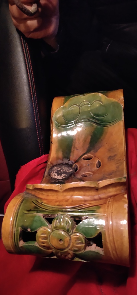 古玩陶瓷三彩瓷枕拍賣，當前價格11800元