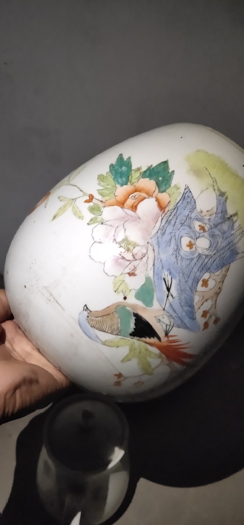 古玩陶瓷花鳥紋冬瓜罐拍賣，當前價格5000元