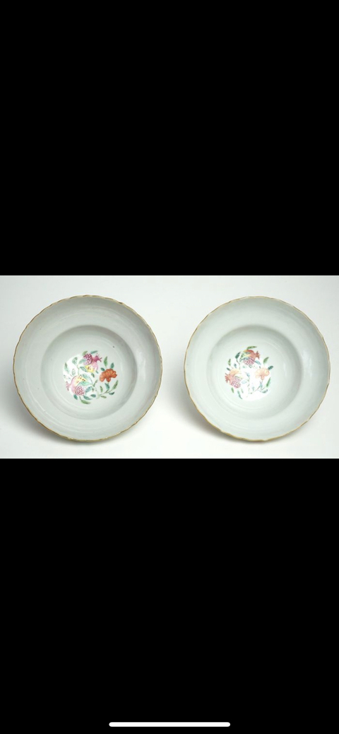 古玩陶瓷粉彩三公圖折腰碗拍賣，當前價格8000元