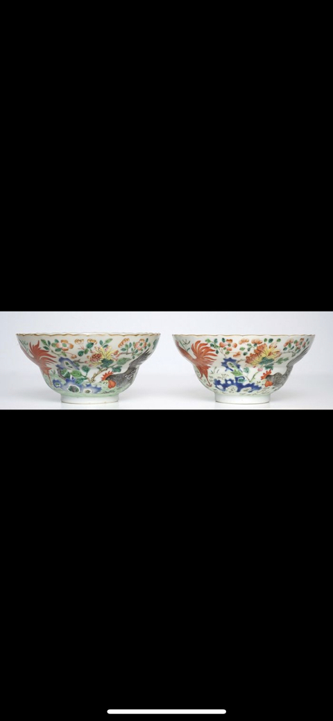 古玩陶瓷粉彩三公圖折腰碗拍賣，當前價格8000元