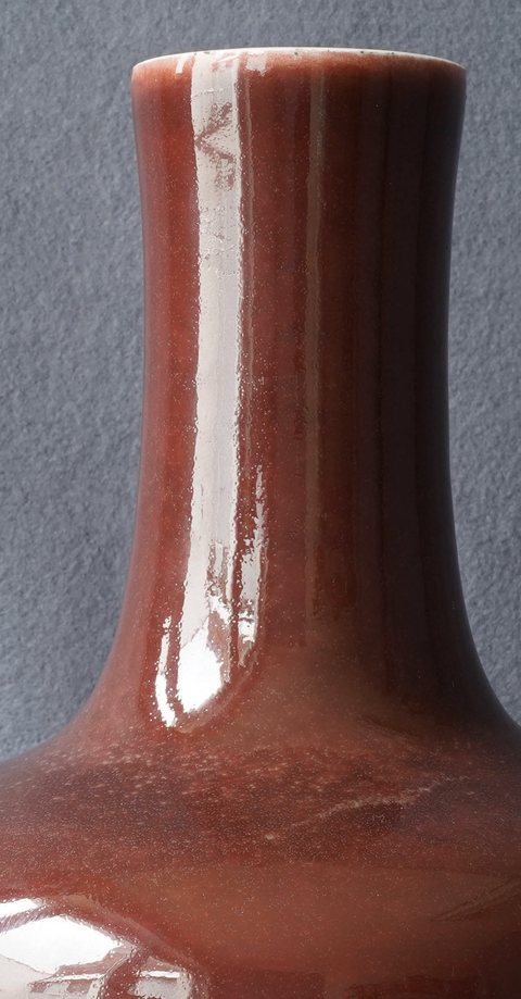 古玩陶瓷清乾隆 ?霽紅釉荸薺扁瓶拍賣，當前價格5600元