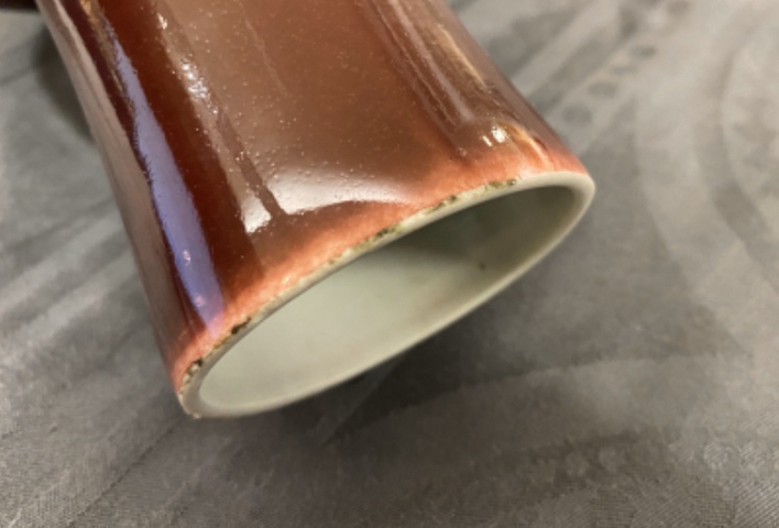 古玩陶瓷清乾隆 ?霽紅釉荸薺扁瓶拍賣，當前價格5600元