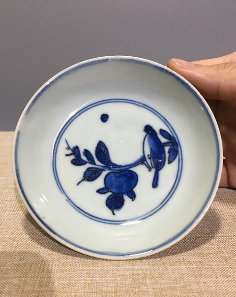 古玩陶瓷青花花鳥紋盤拍賣，當前價格11500元