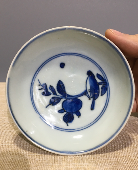 古玩陶瓷青花花鳥紋盤拍賣，當前價格11500元