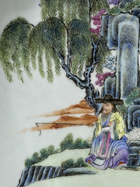 古玩陶瓷粉彩人物盤拍賣，當(dāng)前價格11500元