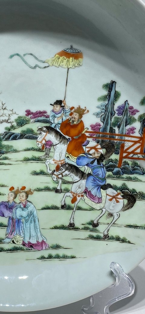 古玩陶瓷粉彩人物盤拍賣，當(dāng)前價格11500元