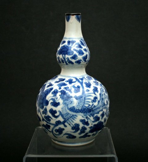 古玩陶瓷青花鳳紋葫蘆瓶拍賣，當前價格14800元
