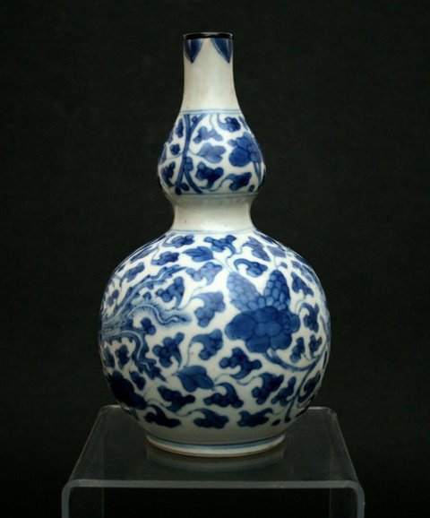 古玩陶瓷青花鳳紋葫蘆瓶拍賣，當前價格14800元