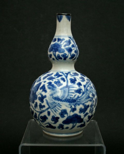 古玩陶瓷青花鳳紋葫蘆瓶拍賣，當前價格14800元