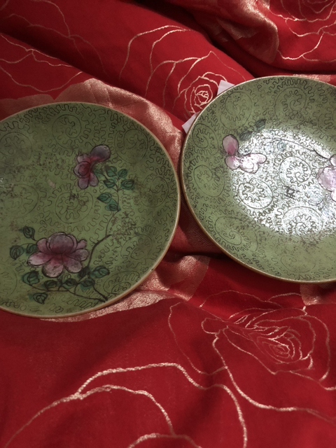 古玩陶瓷軋道粉彩折枝花卉紋什錦盤拍賣，當(dāng)前價(jià)格16800元