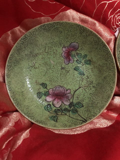 古玩陶瓷軋道粉彩折枝花卉紋什錦盤拍賣，當(dāng)前價(jià)格16800元