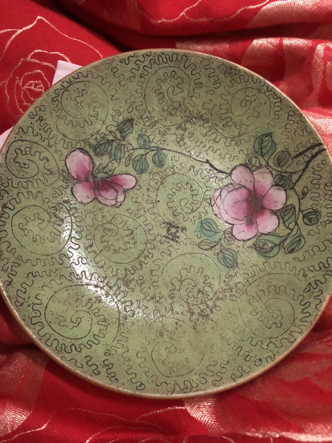 古玩陶瓷軋道粉彩折枝花卉紋什錦盤拍賣，當(dāng)前價(jià)格16800元