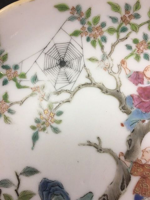 古玩陶瓷粉彩描金登高折桂紋花口盤拍賣，當(dāng)前價(jià)格6000元