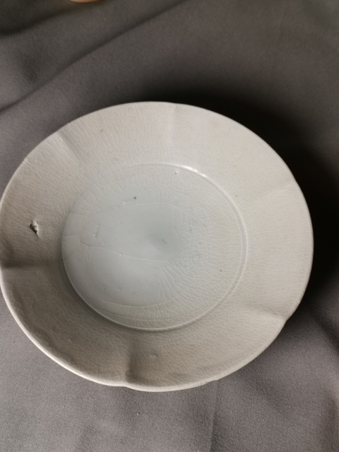 古玩陶瓷青白釉六出筋花口盤拍賣，當前價格10000元