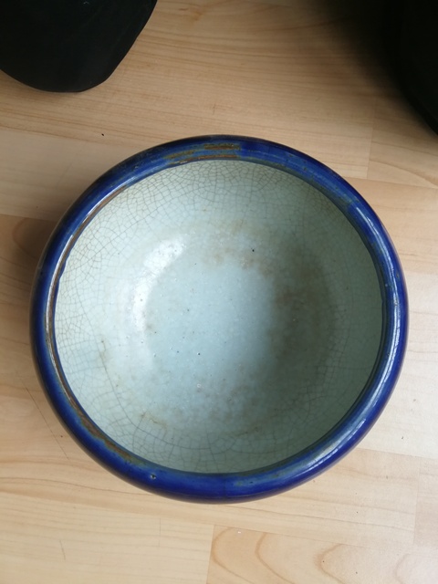 古玩陶瓷藍釉三足缽式爐拍賣，當前價格12800元