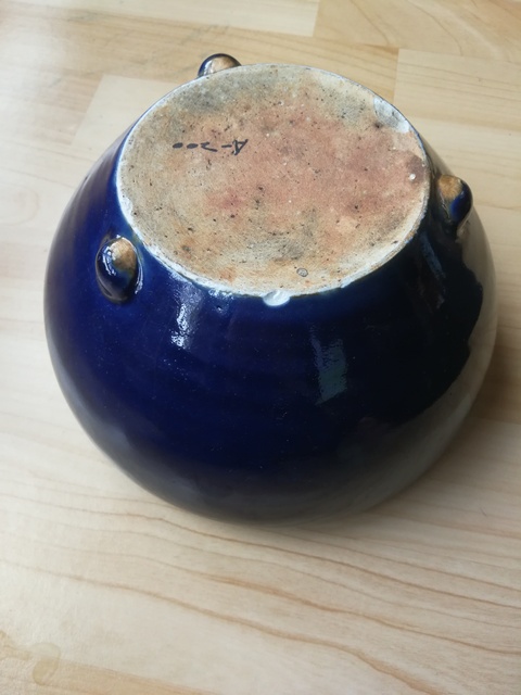 古玩陶瓷藍釉三足缽式爐拍賣，當前價格12800元