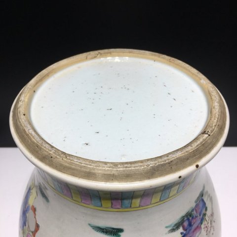 古玩陶瓷雍正至乾隆粉彩嬰戲圖將軍罐拍賣，當前價格13800元