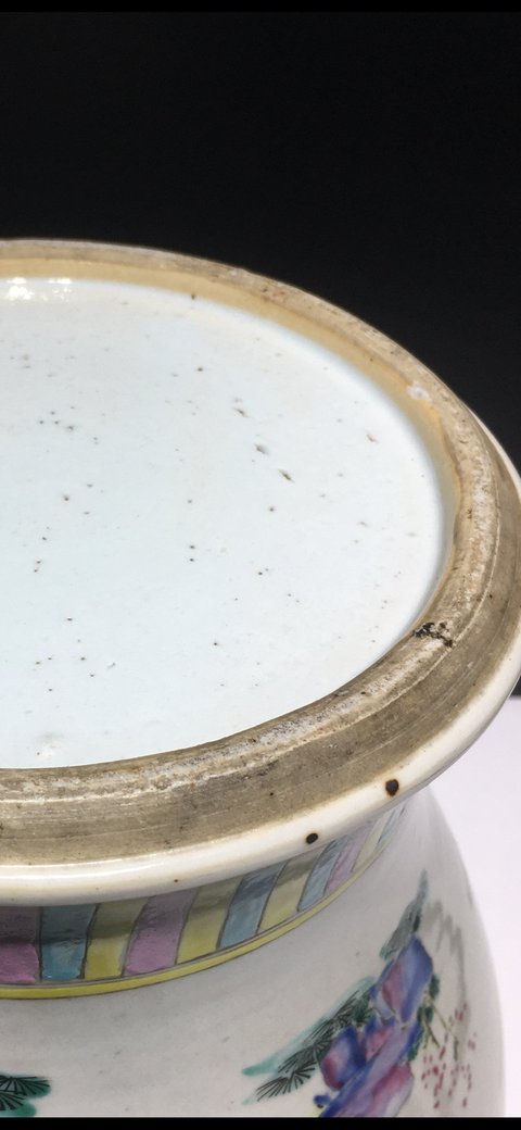 古玩陶瓷雍正至乾隆粉彩嬰戲圖將軍罐拍賣，當前價格13800元