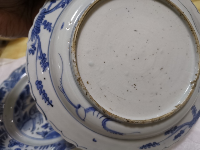 古玩陶瓷萬歷青花喜鹿封侯紋花口盤拍賣，當前價格9000元