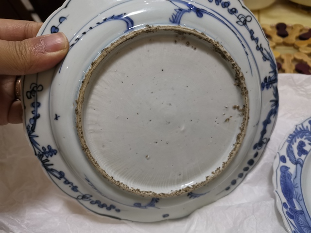 古玩陶瓷萬歷青花喜鹿封侯紋花口盤拍賣，當前價格9000元